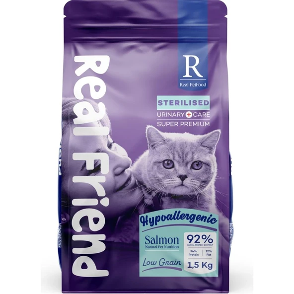 Real Friend Digest Care Hypoallergenic Sterilised Salmon 34/12 Kedi Maması 1,5 Kg ürün görseli 1