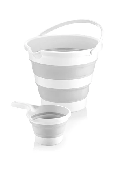 Bebek Küvet Katlanır 3 Lü Set Gri - Resim 2