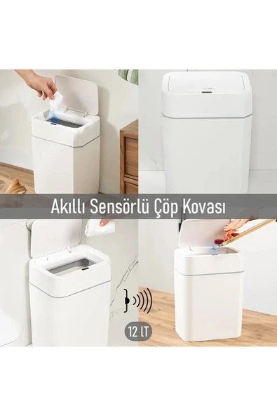 Bebek Çöp Kovası MEGA BOY Otomatik Açılır Kapanır Sensör 18 LT ürün görseli 1