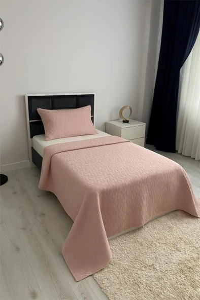 Powderlove 2 Parça Tek Kişilik Yatak Örtüsü 180x235 cm Pudra ürün görseli 1
