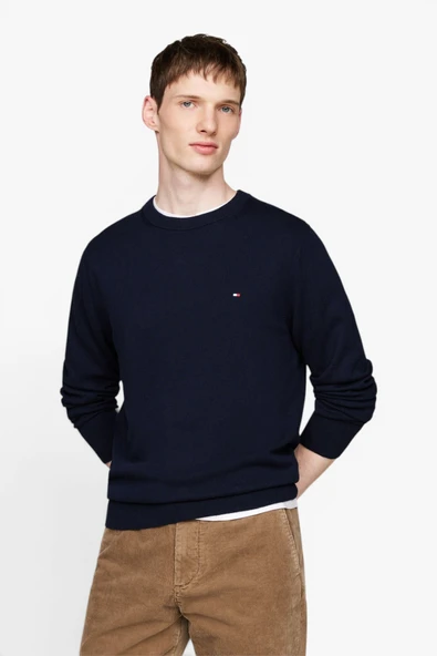 Tommy Hilfiger   PIMA ORG CTN CASHMERE CREW NECK Erkek Mavi Kazak - MW0MW28046 ürün görseli 1