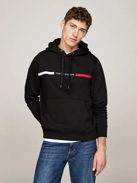Tommy Hilfiger   HILFIGER CHEST INSERT HOODY Erkek Mavi Kazak - MW0MW37361 ürün görseli 1