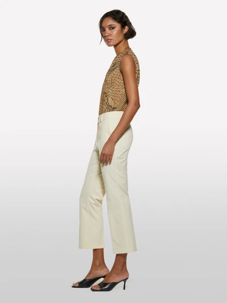 Sisley   Streç Pamuklu Normal Bel Straight Fit Pantolon Kadın Şampanya Pantolon - 325P4ENMLE02X ürün görseli 1