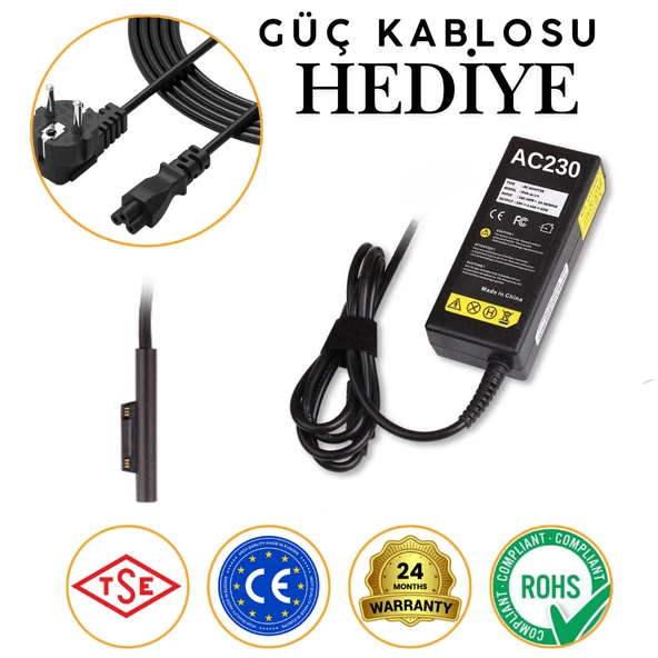 Microsoft Q4Q-00001 15V 4A ile UyumluTablet Adaptörü RPA-AC230 (RTBA-MS03) ürün görseli 1