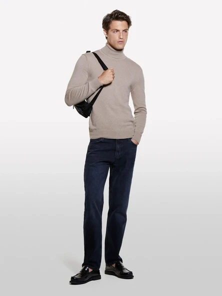 Sisley   Kaşmir Karışımlı Dik Yaka Kazak Erkek Bej Kazak - 325A102HS2177 ürün görseli 1