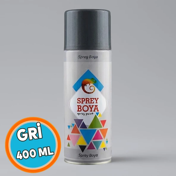 Sprey Boya GRİ 400 ml Metal Ahşap Beton Yüzeylere Uygun Hobi Dekoratif Amaçlı Sprey Boya ürün görseli 1