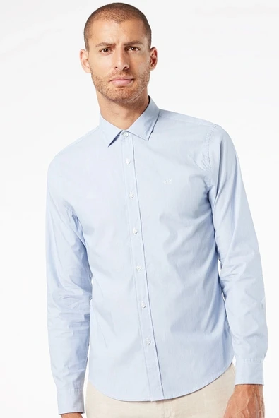 Dockers   REFINED POPLIN PAPER WHITE Erkek Mavi UK Gömlek - 28836 ürün görseli 1