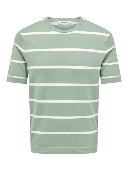 Only & Sons   ONSWYLER LIFE REG 14 SS STRIPED KNIT Erkek Yeşil Kazak - OS22032764 ürün görseli 1
