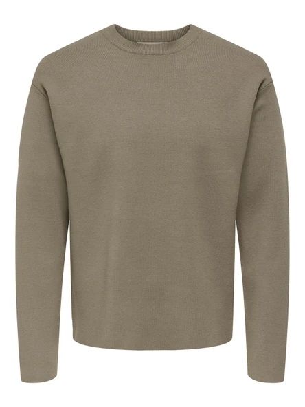 Only & Sons   ONSCOOPER RLX LS 12 CREW KNIT Erkek Gri Kazak - 22032220 ürün görseli 1