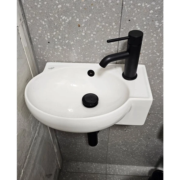 Turkuaz Seramik Mini Köşe Lavabo 28 x 45 cm ürün görseli 1