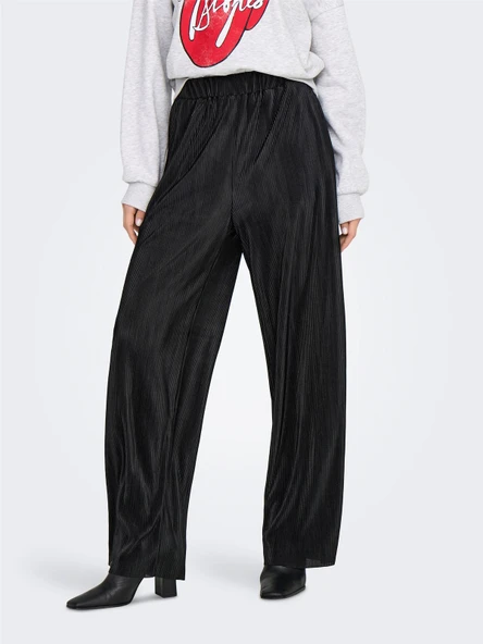 Only   ONLCLAUDIA PLISSE WIDE PANT PTM Kadın Siyah Pantolon - 15346906 ürün görseli 1