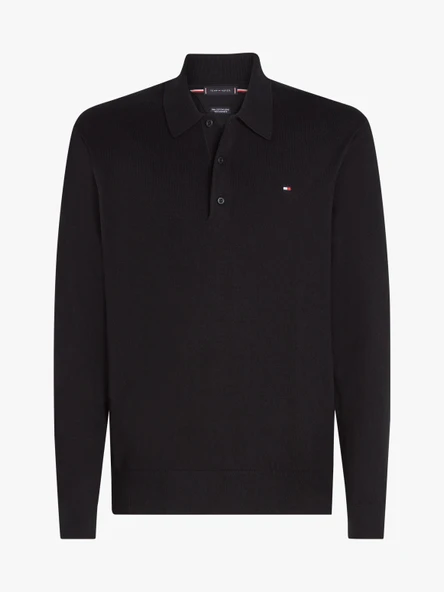 Tommy Hilfiger   PIMA ORG CTN CASHMERE LS POLO Erkek Siyah Kazak - MW0MW36519 ürün görseli 1