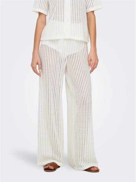 Only   ONLFREYA STRAIGHT PANT JRS Kadın Beyaz Pantolon - 15349329 ürün görseli 1