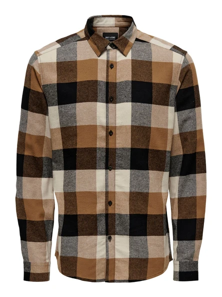 Only & Sons   ONSGUDMUND LS 3T CHECK SHIRT NOOS Erkek Gri UK Gömlek - 22020301 ürün görseli 1