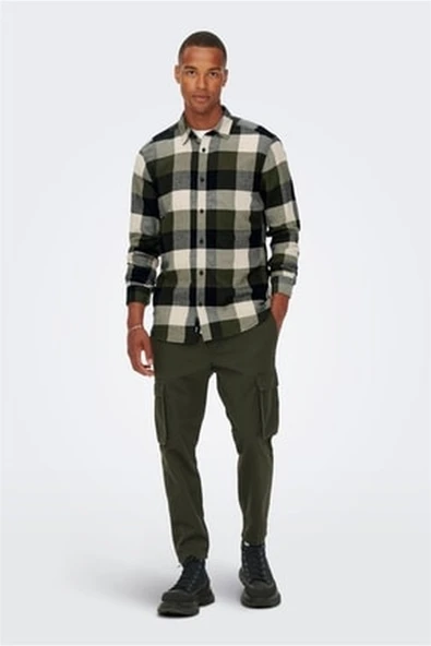 Only & Sons   ONSGUDMUND LS 3T CHECK SHIRT NOOS Erkek Beyaz UK Gömlek - 22020301 ürün görseli 1