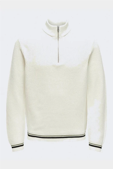 Only & Sons   ONSLIMA LIFE REG 5 MIX BOX KNIT BTS Erkek Beyaz Kazak - 22031007 ürün görseli 1