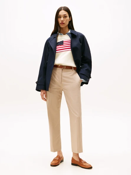 Tommy Hilfiger   CO SLIM STRAIGHT CHINO Kadın Bej Pantolon - WW0WW40504 ürün görseli 1