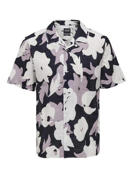 Only & Sons   ONSTREV REG CTN LIN AOP SS SHIRT NOOS Erkek Pembe KK Gömlek - 22025125 ürün görseli 1