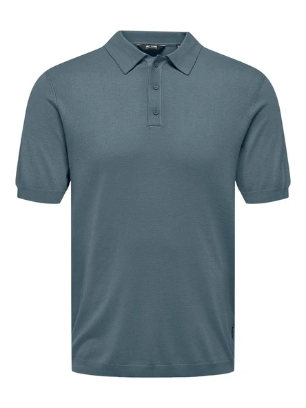 Only & Sons   ONSWYLER LIFE REG 14 SS POLO KNIT NOOS Erkek Mavi Kazak - 22022219 ürün görseli 1