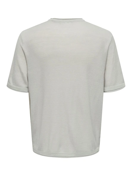 Only & Sons   ONSKALMAR RLX 12 SS CREW KNIT  Gri Kazak - 22033561 ürün görseli 1