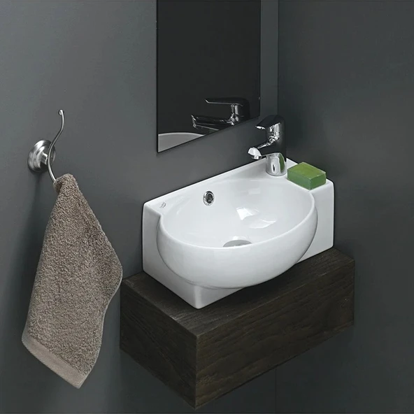 Turkuaz Cerastyle Mini Köşe Lavabo 28 x 45 cm ürün görseli 1