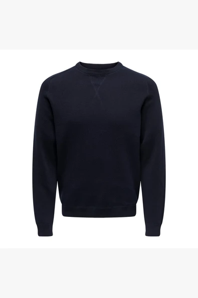 Only & Sons   ONSPIN REG 12 SOLID CREW KNIT Erkek Lacivert Kazak - 22027590 ürün görseli 1