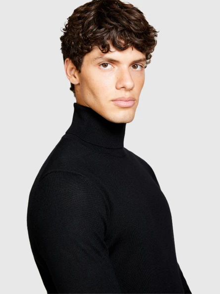 Sisley   Yün Karışımlı Slim Fit Kazak Erkek Siyah Kazak - 323A11BAS200A ürün görseli 1