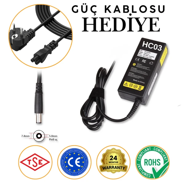 Hp G61, G62 ile Uyumlu Notebook Adaptör Şarj Cihazı ürün görseli 1
