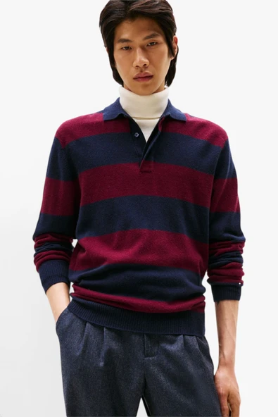 Tommy Hilfiger   DC KNITTED RUGBY Erkek Mavi Kazak - MW0MW40855 ürün görseli 1