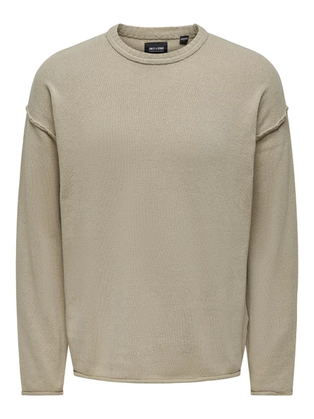 Only & Sons   ONSKASEY LIFE DS 5 CREW KNIT Erkek Gri Kazak - 22026495 ürün görseli 1