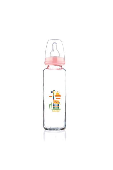 Bebedor Desenli Cam Biberon Zürafa Dar Ağız 250 ml 31302 ürün görseli 1