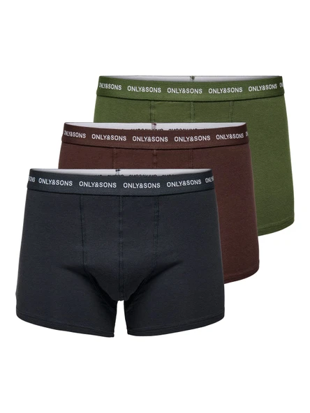Only & Sons   Onskasper Tnt Color Trunks 3-Pack Erkek Kırmızı 3'lü Boxer - 22024529 ürün görseli 1