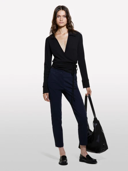 Sisley   Slim Fit Gabardin Pantolon Kadın Lacivert Pantolon - 324A4AI655AH6 ürün görseli 1