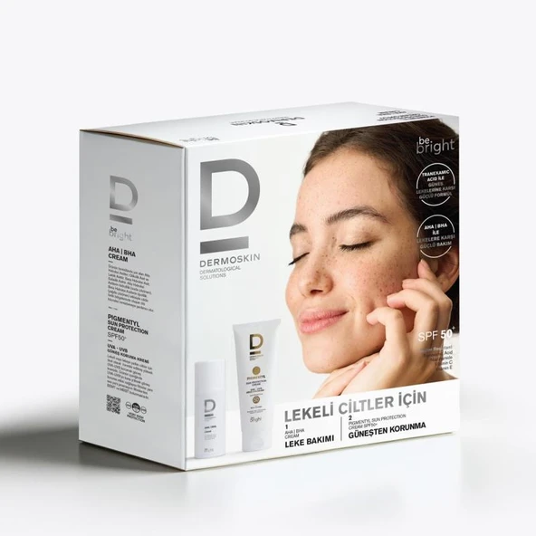 Dermoskin Be Bright AHA/BHA Krem + Pigmentyl Sun Protection Cream SPF50 ürün görseli 1