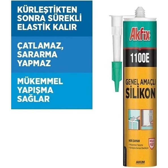Akfix Şeffaf Silikon 280 Gr 1100E 21.08.2025 Üretim ürün görseli 1