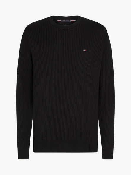 Tommy Hilfiger   PIMA CTN CASH STRUCTURE CREW Erkek Siyah Kazak - MW0MW40449 ürün görseli 1