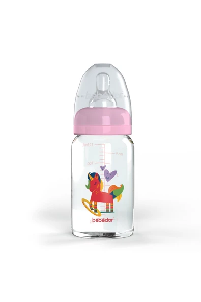 Bebedor Desenli Cam Biberon Unicorn Dar Ağız 125ml 0ay 30302 ürün görseli 1