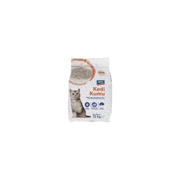 Aro Bentonit Kedi Kumu Sade 10 kg ürün görseli 1