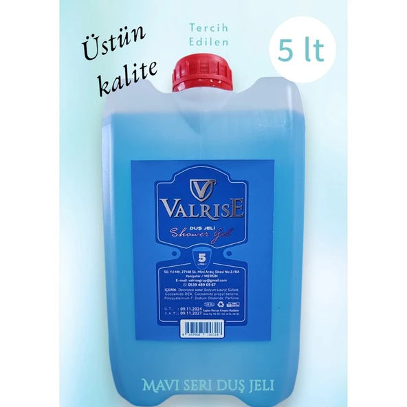Valrise Duş Jeli 5 Litre Üstün Kalite Ferahlatıcı Etkiyle Cilt Temizliği Sağlar ürün görseli 1
