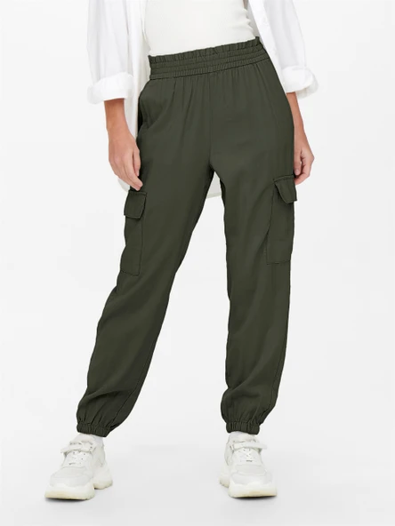 Only   ONLARIS LIFE HW PB CARGO PANT CC WVN Kadın Yeşil Pantolon - 15245364 ürün görseli 1