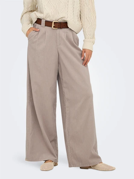 Only   ONLSVEA-NESSA MW CORD WIDE PANT CC TLR Kadın Kahverengi Pantolon - 15351309 ürün görseli 1
