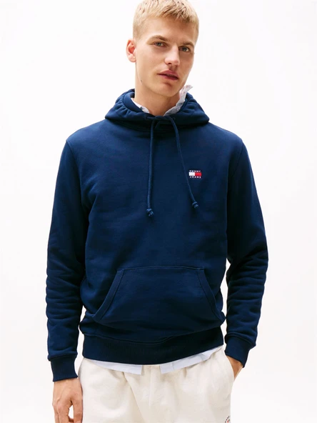 Tommy Hilfiger   TJM REG BADGE HOODIE EXT Erkek Mavi Kazak - DM0DM20258 ürün görseli 1