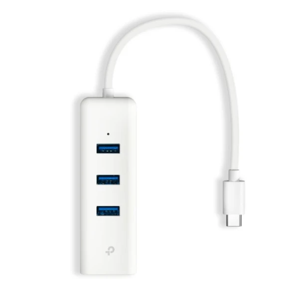 TP-Link UE330C USB Type-C den 3 adet Type-A 3.0 Hub ve Gigabit Ethernet Adaptörü ürün görseli 1