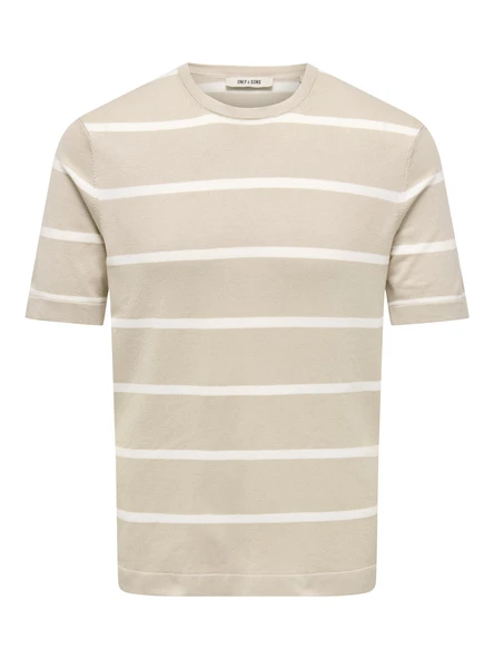 Only & Sons   ONSWYLER LIFE REG 14 SS STRIPED KNIT Erkek Gri Kazak - OS22032764 ürün görseli 1