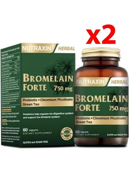 Nutraxin Bromelain Forte 60 Tablet x2 Adet ürün görseli 1