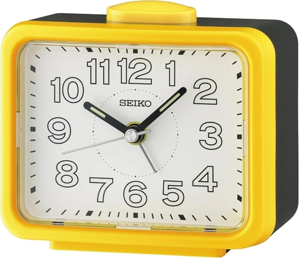 SEIKO QHK061Y SESSİZ AKAR SANİYELİ FOSFORLU ÇALAR MASA SAATİ ürün görseli 1