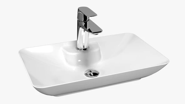 Tezgah Üstü Set Üstü Lavabo 40*62 Delikli Quarter Bath Smooth Line ürün görseli 1