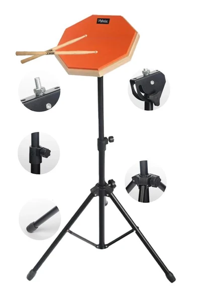 Midex DD-1080-PAK Bateri Davul Çalışma Pedi Seti 8 İnç Drum Practice Pad ürün görseli 1