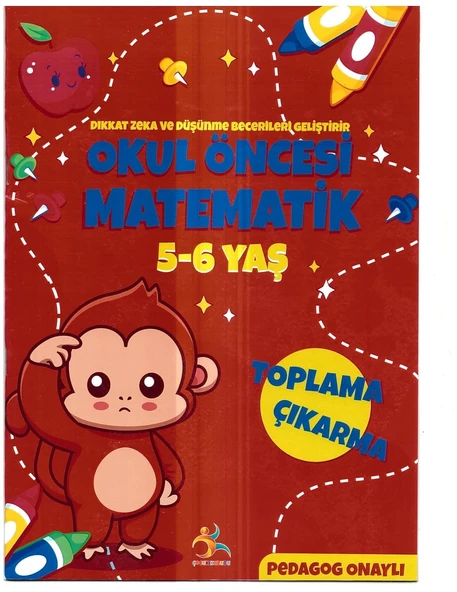 Okul Öncesi Matematik Eğitim Kitabı, 5-6 Yaş Çocuklar için Toplama Çıkarma Alıştırmaları, Zeka ve Düşünme Becerileri Geliştiren ürün görseli 1