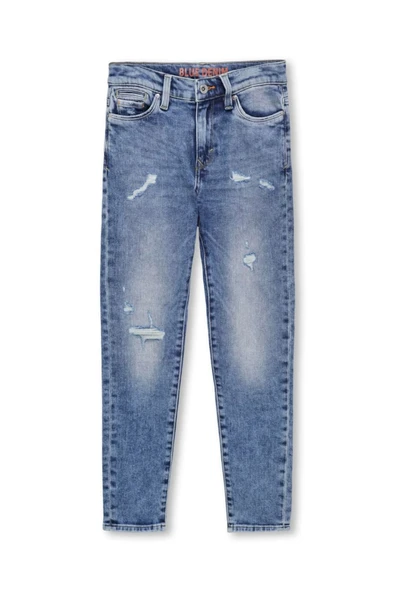 Only   KOBDENVER TAPERED MED BLUE DNM Erkek Çocuk Mavi Jean - 15297275 ürün görseli 1